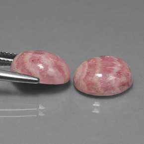 Pedras preciosas de rodocrosita multicolorido natural de 12,38 ct, corte oval, opaco