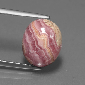 Rodocrosita multicolorido natural 6,42ct, corte oval, opaco