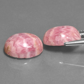 Rodocrosita multicolorido natural 12,39ct, corte oval, opaco