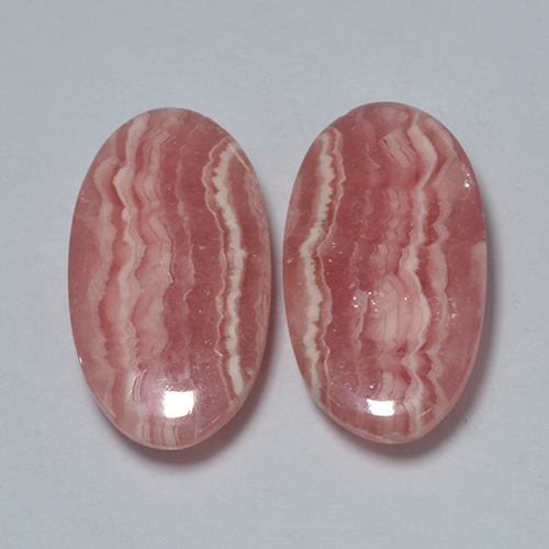 Pedras preciosas de rodocrosita multicolorido natural de 17,81 ct, corte oval, translúcido
