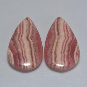 Pedras preciosas de rodocrosita multicolorido natural de 30,41 ct, formato de pêra, translúcido