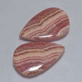 Pedras preciosas de rodocrosita multicolorido natural de 30,41 ct, formato de pêra, translúcido