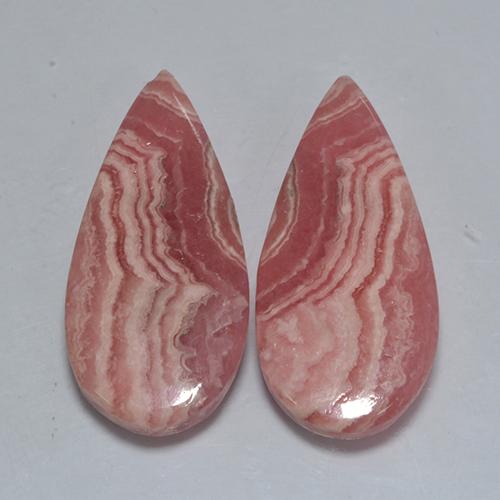 Pedras preciosas de rodocrosita multicolorido natural de 35,78 ct, formato de pêra, translúcido