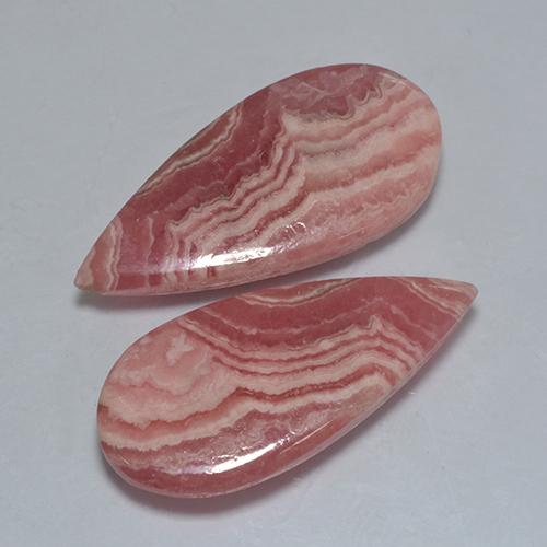 Pedras preciosas de rodocrosita multicolorido natural de 35,78 ct, formato de pêra, translúcido