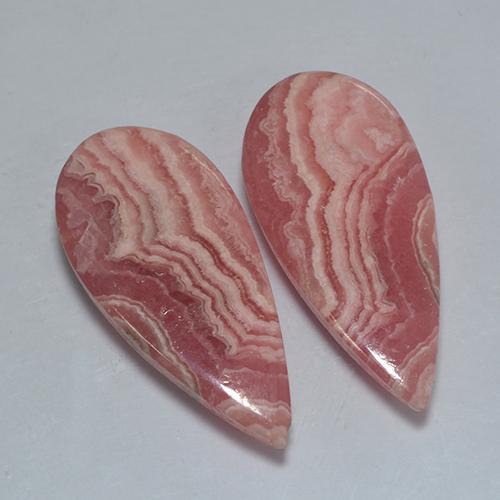 Pedras preciosas de rodocrosita multicolorido natural de 35,78 ct, formato de pêra, translúcido