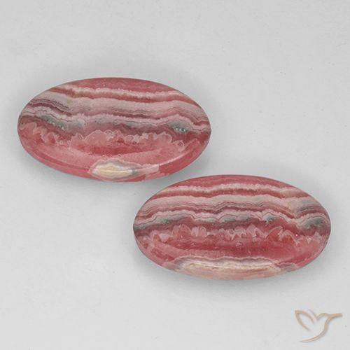 Pedras preciosas de rodocrosita multicolorido natural de 22,29 ct, corte oval, translúcido