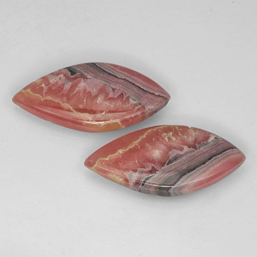 Pedras preciosas de rodocrosita multicolorido natural de 25,42 ct, marquise, translúcido