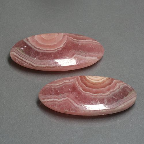 Pedras preciosas de rodocrosita multicolorido natural de 36,60 ct, corte oval, translúcido