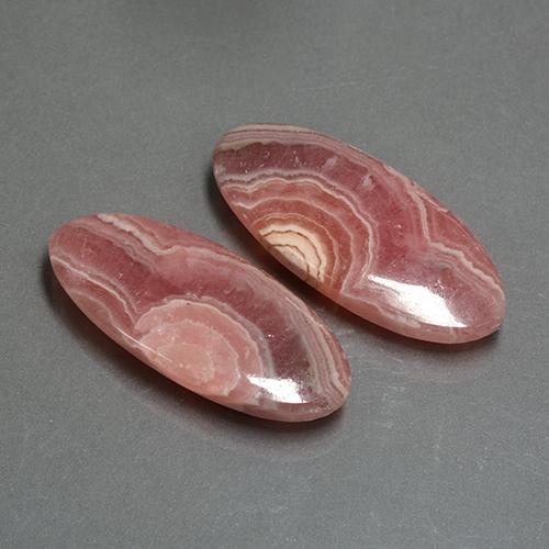 Pedras preciosas de rodocrosita multicolorido natural de 36,60 ct, corte oval, translúcido