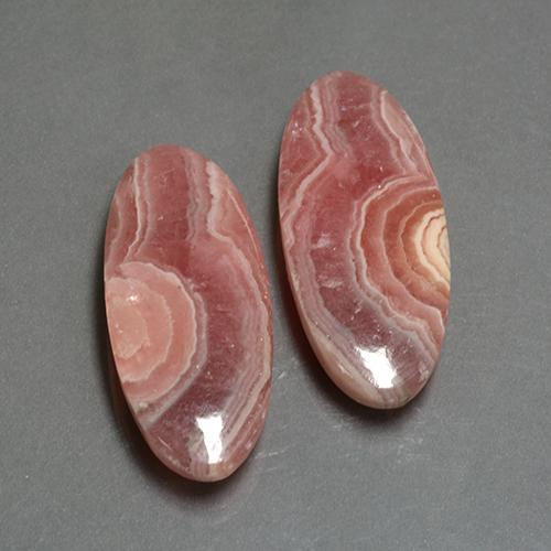 Pedras preciosas de rodocrosita multicolorido natural de 36,60 ct, corte oval, translúcido