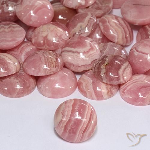 Rodocrosita multicolorido natural 6,39ct, corte redondo, translúcido