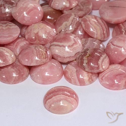 Rodocrosita multicolorido natural 6,39ct, corte redondo, translúcido