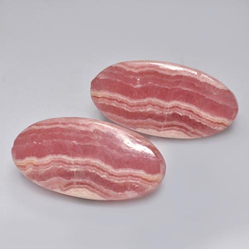 Pedras preciosas de rodocrosita multicolorido natural de 32,18 ct, corte oval, translúcido