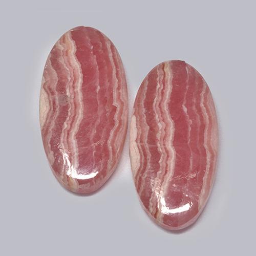 Pedras preciosas de rodocrosita multicolorido natural de 32,18 ct, corte oval, translúcido