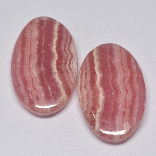 Pedras preciosas de rodocrosita rosa natural de 20,55 ct, corte oval, translúcido