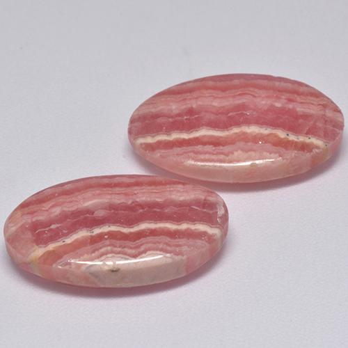 Pedras preciosas de rodocrosita rosa natural de 20,55 ct, corte oval, translúcido
