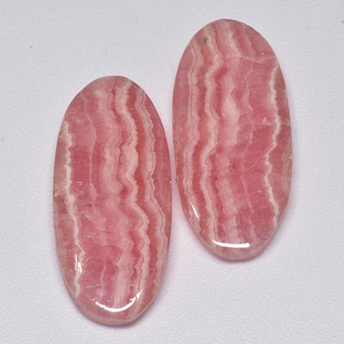 Pedras preciosas de rodocrosita multicolorido natural de 21,35 ct, corte oval, translúcido