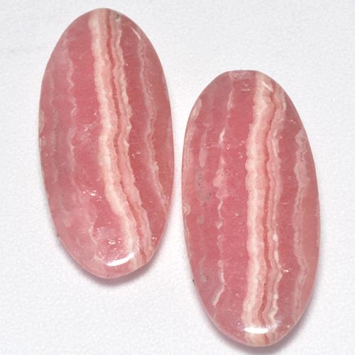 Pedras preciosas de rodocrosita rosa natural de 5,99 ct, corte oval, translúcido