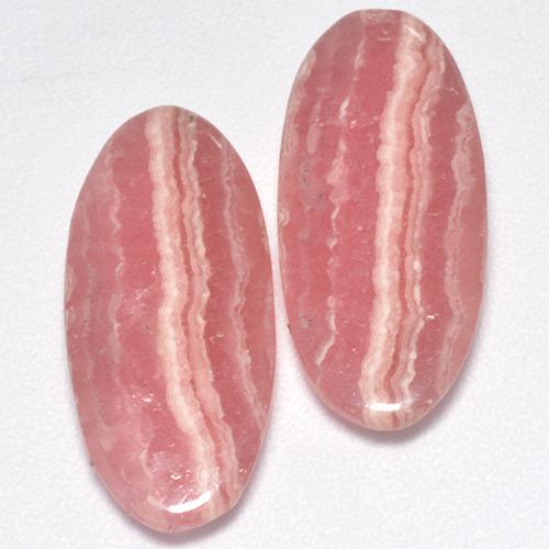 Pedras preciosas de rodocrosita rosa natural de 5,99 ct, corte oval, translúcido