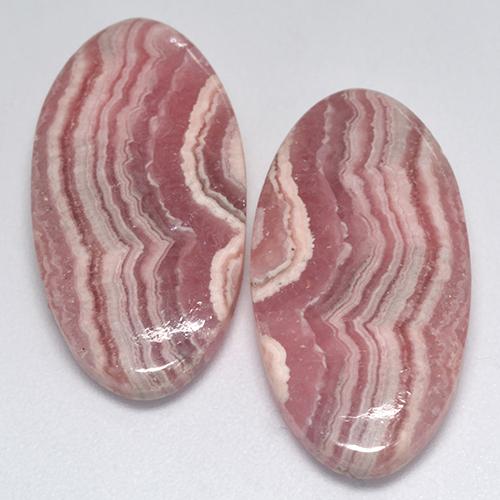 Pedras preciosas de rodocrosita multicolorido natural de 27,67 ct, corte oval, translúcido