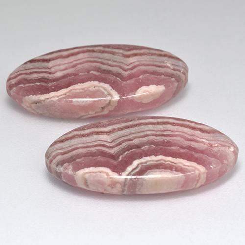 Pedras preciosas de rodocrosita multicolorido natural de 27,67 ct, corte oval, translúcido