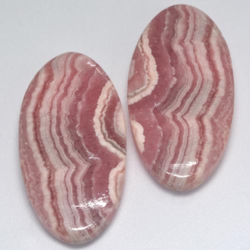 Pedras preciosas de rodocrosita multicolorido natural de 27,67 ct, corte oval, translúcido