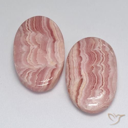 Pedras preciosas de rodocrosita multicolorido natural de 18,48 ct, corte oval, translúcido