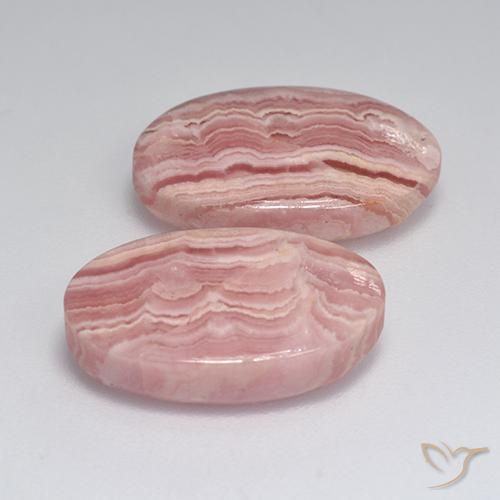 Pedras preciosas de rodocrosita multicolorido natural de 18,48 ct, corte oval, translúcido