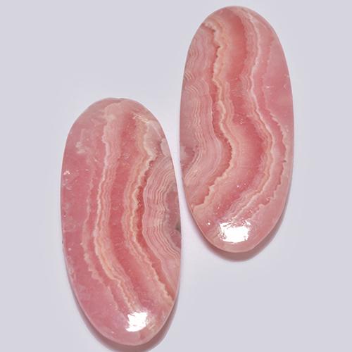 Pedras preciosas de rodocrosita multicolorido natural de 15,45 ct, corte oval, translúcido