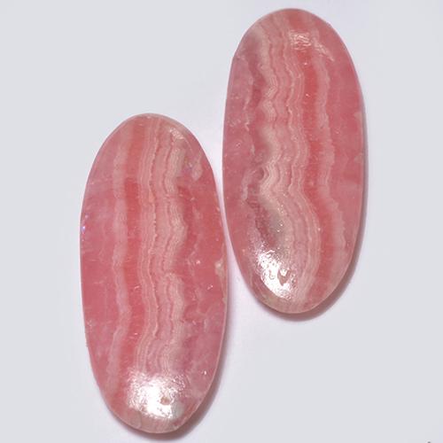 Pedras preciosas de rodocrosita multicolorido natural de 9,35 ct, corte oval, translúcido