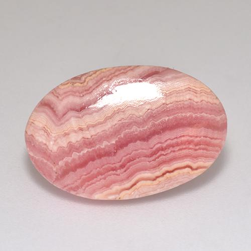 Rodocrosita rosa natural 9,46ct, corte oval, translúcido