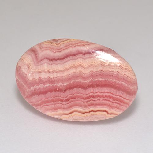 Rodocrosita rosa natural 9,46ct, corte oval, translúcido