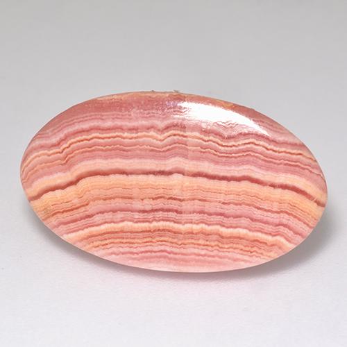Rodocrosita rosa natural 12,12ct, corte oval, translúcido