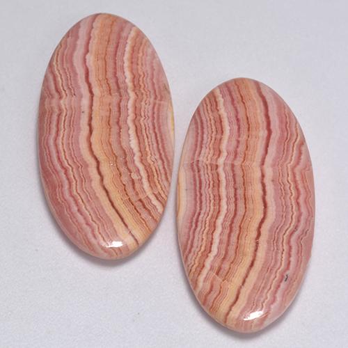 Pedras preciosas de rodocrosita multicolorido natural de 24,12 ct, corte oval, translúcido