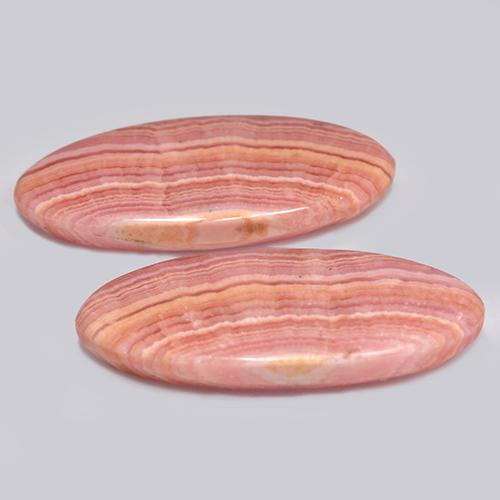 Pedras preciosas de rodocrosita multicolorido natural de 24,12 ct, corte oval, translúcido