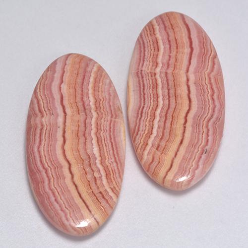 Pedras preciosas de rodocrosita multicolorido natural de 24,12 ct, corte oval, translúcido