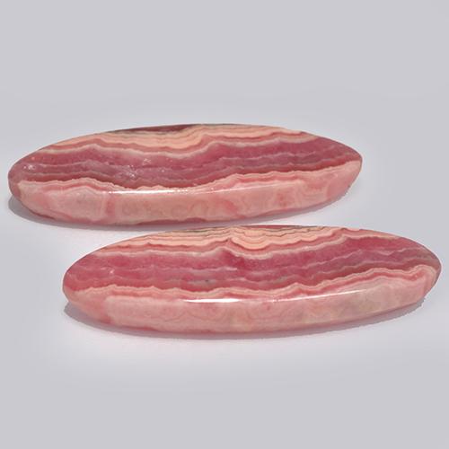 Pedras preciosas de rodocrosita Multicolorido natural de 24.07 ct, Corte Oval, Translúcido