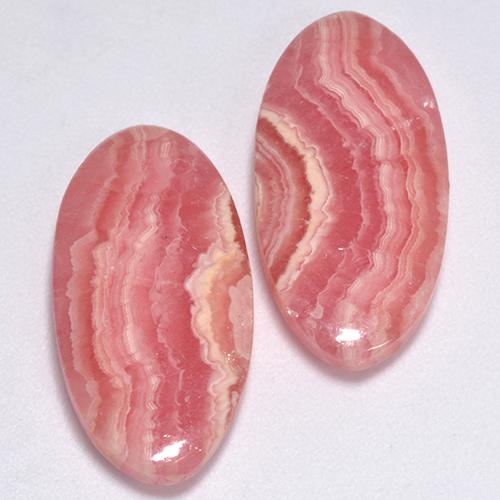 Pedras preciosas de rodocrosita multicolorido natural de 18,99 ct, corte oval, translúcido