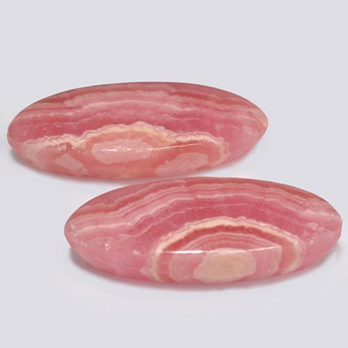 Pedras preciosas de rodocrosita multicolorido natural de 18,99 ct, corte oval, translúcido