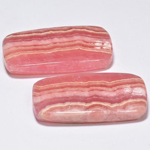Pedras preciosas de rodocrosita multicolorido natural de 57,98 ct, almofada cortada, translúcido
