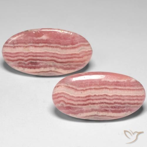 21,59 quilates de rodocrosita oval, 21,6 x 11,3 mm da África do Sul, Photo A