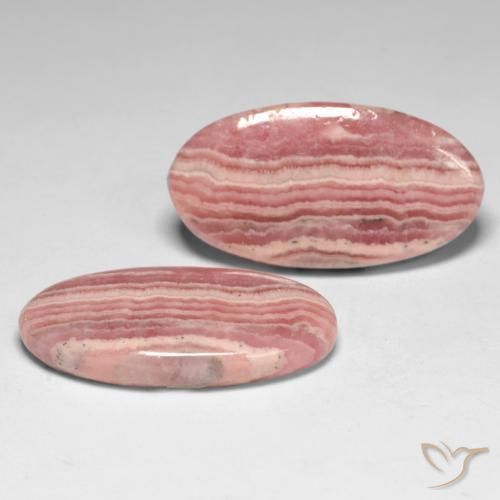 Pedras preciosas de rodocrosita multicolorido natural de 21,59 ct, corte oval, translúcido