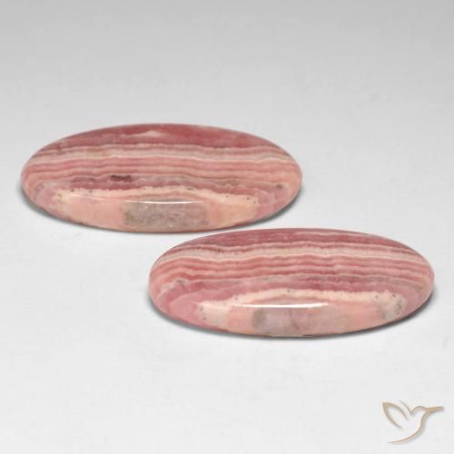 Pedras preciosas de rodocrosita multicolorido natural de 21,59 ct, corte oval, translúcido