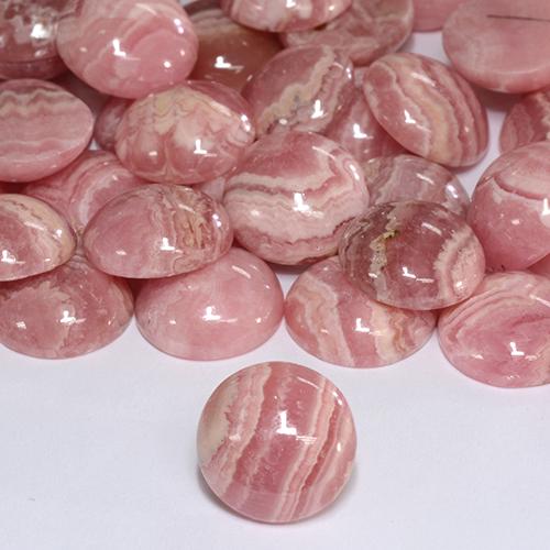 Rodocrosita multicolorido natural 6,39ct, corte redondo, translúcido