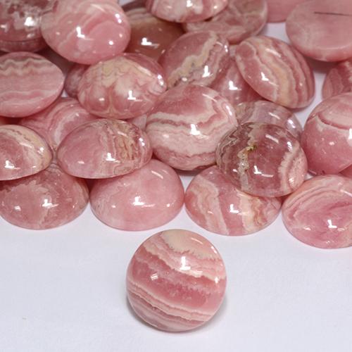 Rodocrosita multicolorido natural 6,39ct, corte redondo, translúcido
