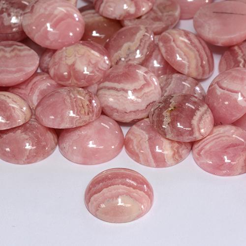 Rodocrosita multicolorido natural 6,39ct, corte redondo, translúcido