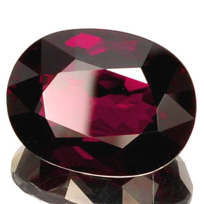 Granada rodolita vermelho natural 18,30ct, corte oval, VVS