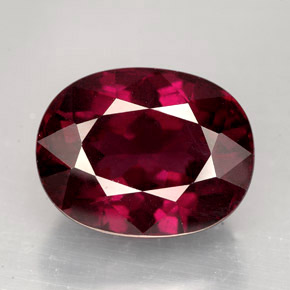 Granada rodolita vermelho natural 11,53ct, corte oval, VVS-VS