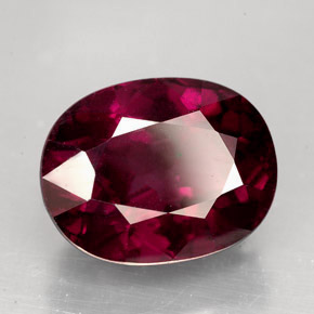 Granada rodolita vermelho natural 11,53ct, corte oval, VVS-VS
