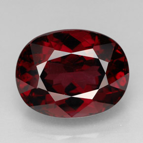 Granada rodolita vermelho natural 11,54ct, corte oval, VVS-VS